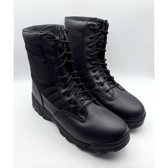 Original SWAT Mens Classic 9\' Lace Up Boots US 16 EU 50 Black Leather EUC